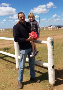 “Horse Whisperer” Glyn Redgrave is being seen more and more frequently at KZN training centres and is seen above with his son Lyam.